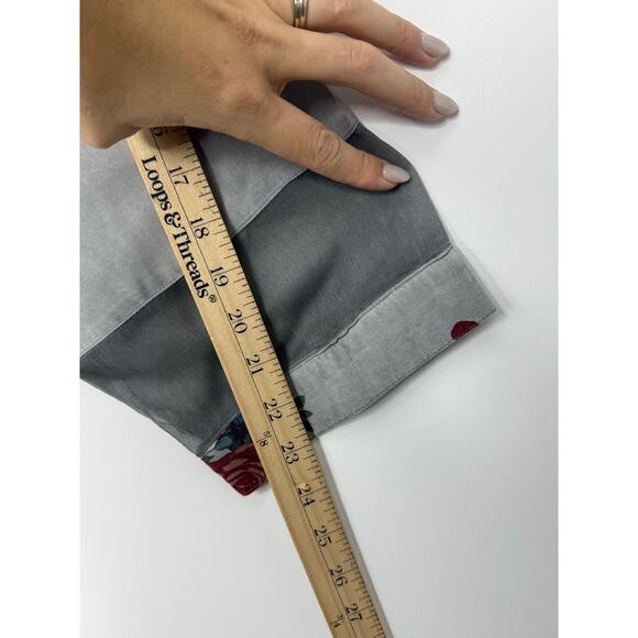 Ali Miles Gray Floral Embroidered Tunic Top Women’s 3X Romantic Roses - Picture 7 of 7